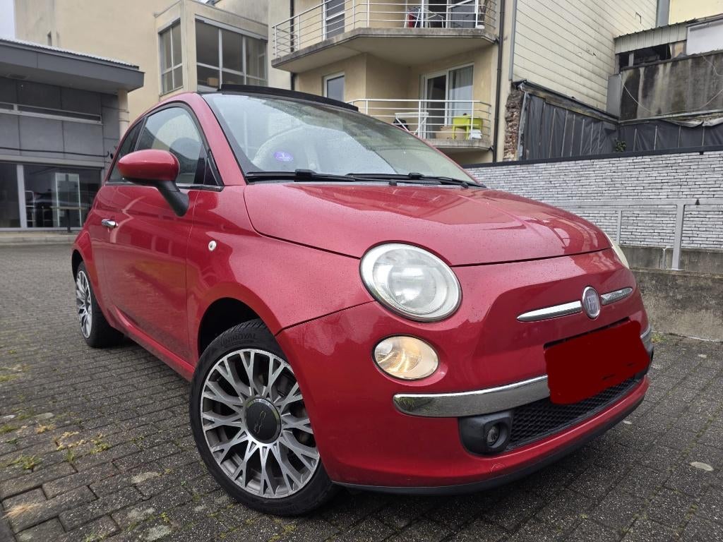 Fiat 500C CABRIOLET 1.4i/120000KM+CARPASS/FULL=CLIM+LEDER/CT, Auto's, 4 cilinders, Cabriolet, Leder, Grijs