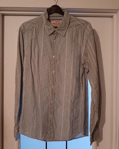 Chemise blanc & bleu Esprit L, Kleding | Heren, Overhemden, Ophalen of Verzenden, Gedragen, Overige kleuren, Halswijdte 41/42 (L)
