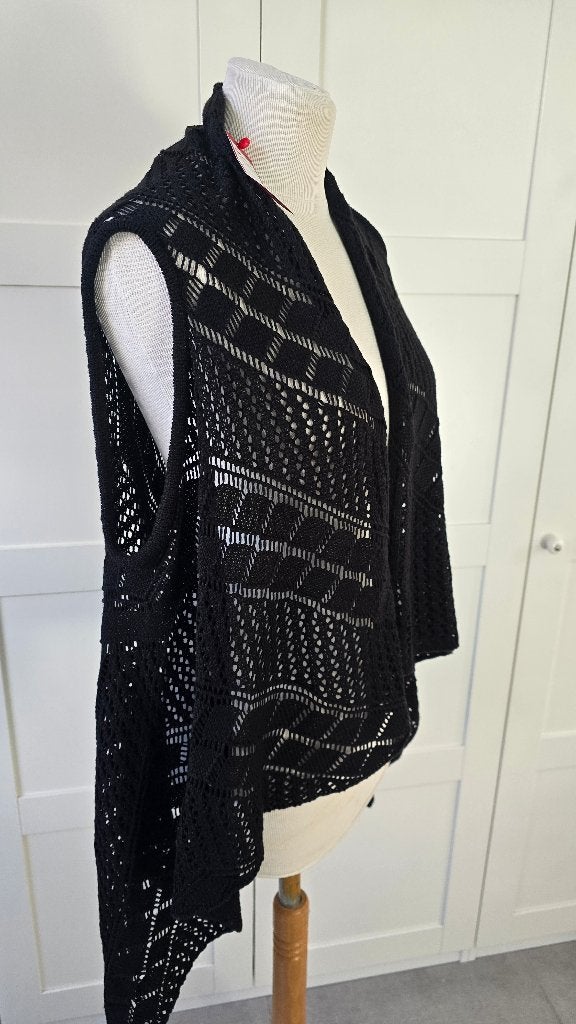 Gebreid gilet, Ophalen, Nieuw, Maat 42/44 (L), Zwart