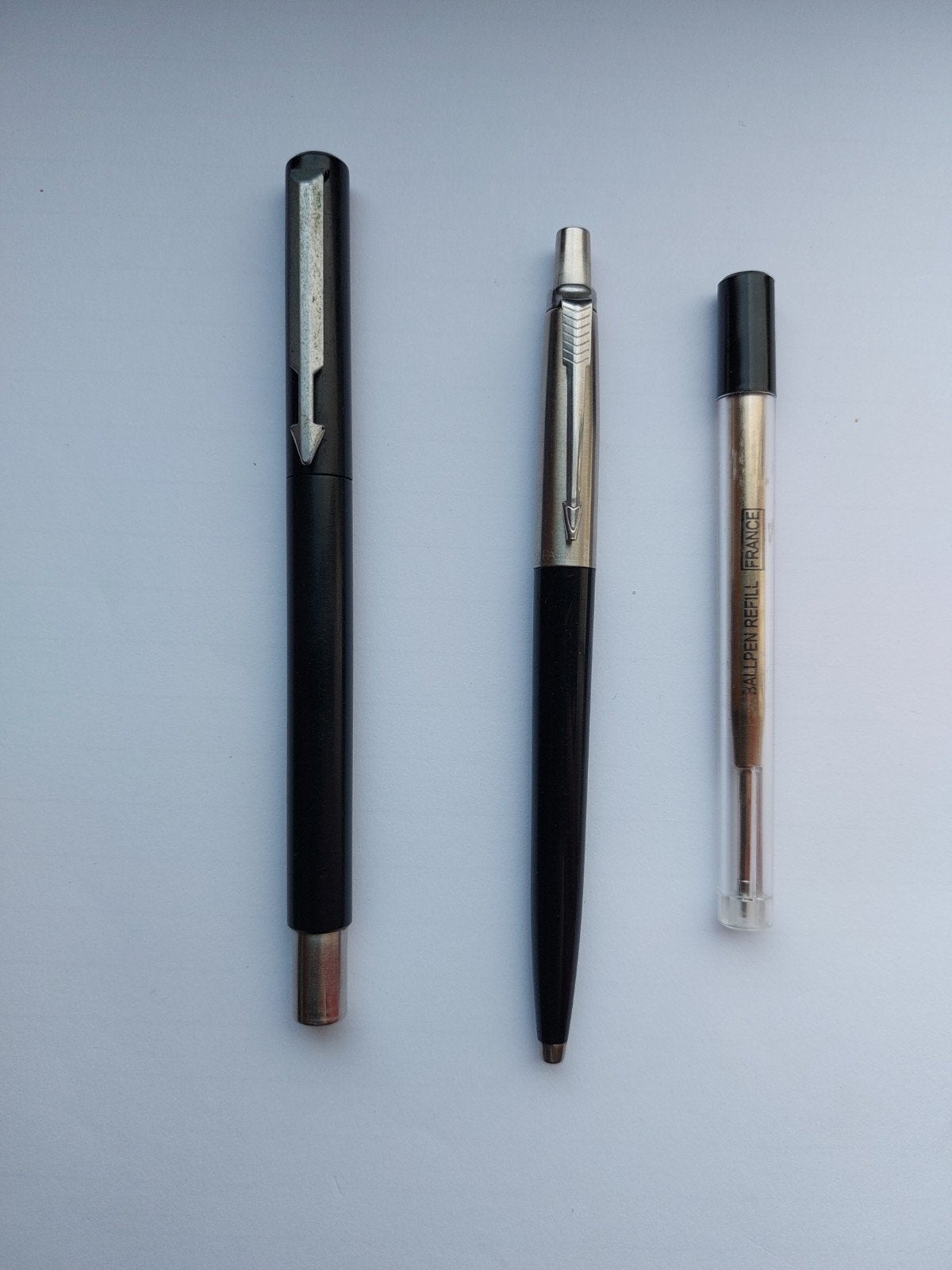 Stylo Plume et stylo bille acier et noir - Parker, Enlèvement ou Envoi