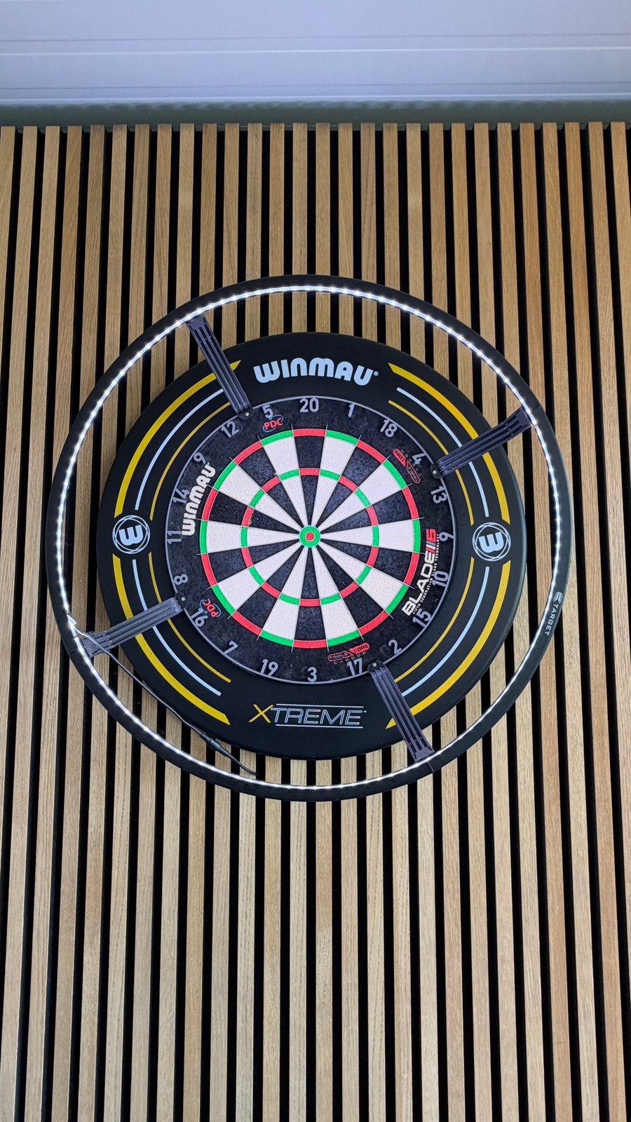 Dartsbord + verlichting, Ophalen, Zo goed als nieuw
