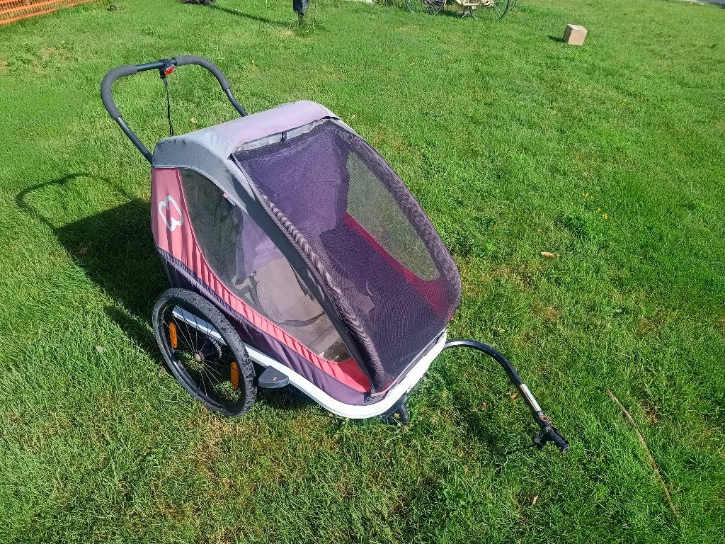 Hamax Ixplorer Fietskar & Buggy (2zit) – incl 2 koppelingen, Fietsen en Brommers, Gebruikt, Opvouwbaar, Ophalen of Verzenden, Kinderkar