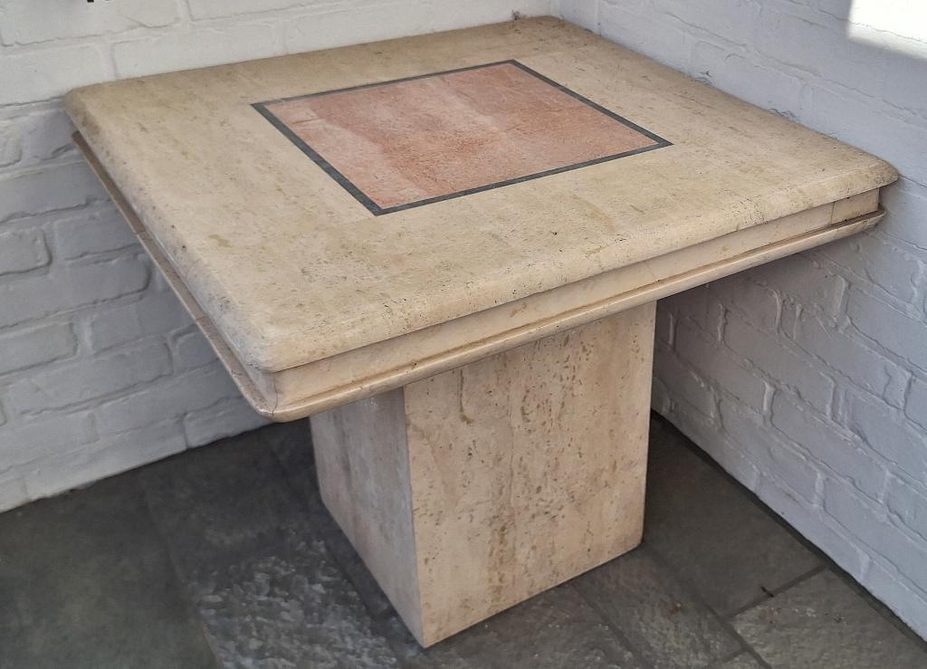 Salontafel bijzettafel tafeltje marmer, Ophalen, Vierkant