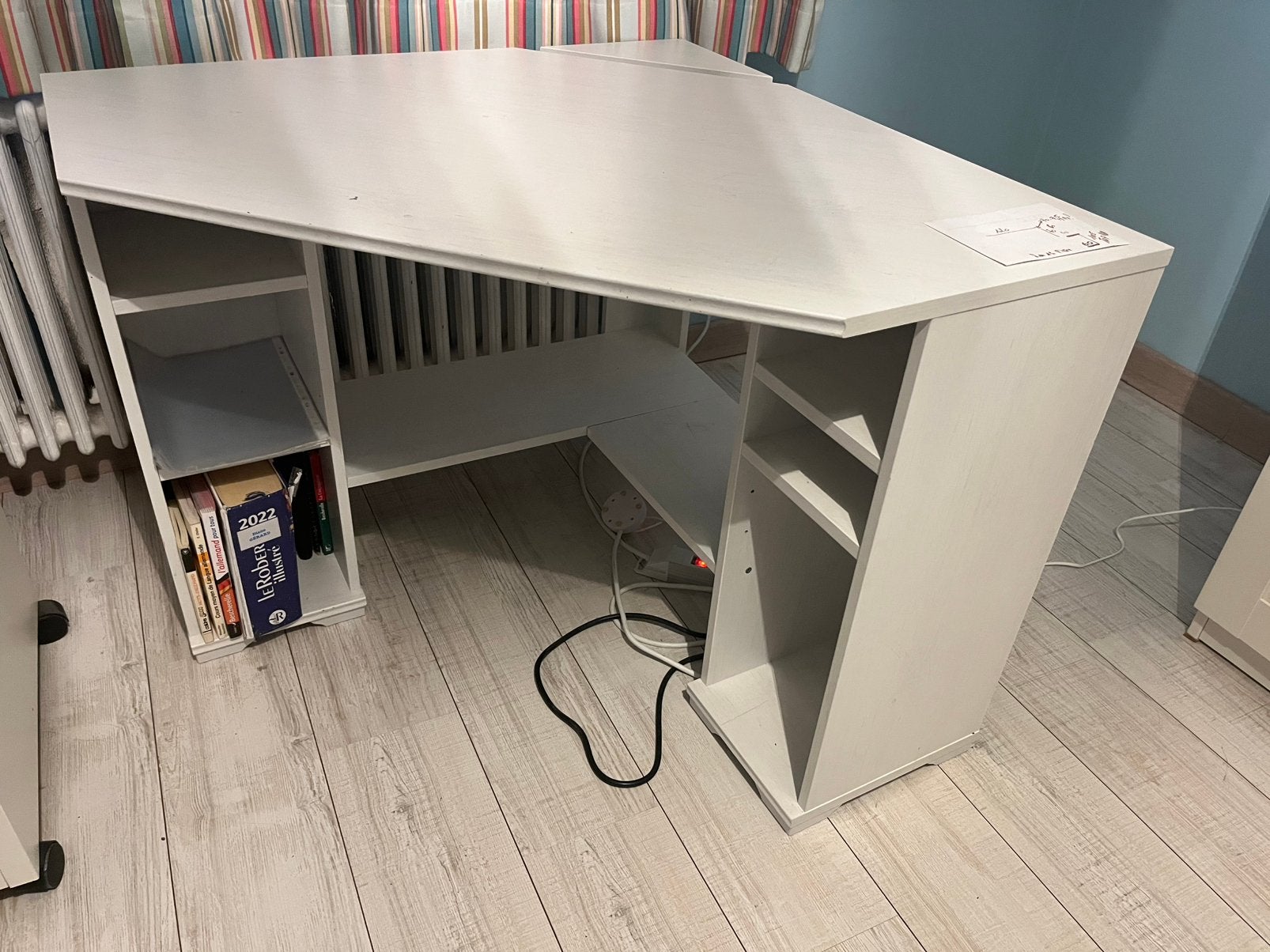 Bureau d’angle blanc, Ophalen, Gebruikt, 93 cm, 40 cm