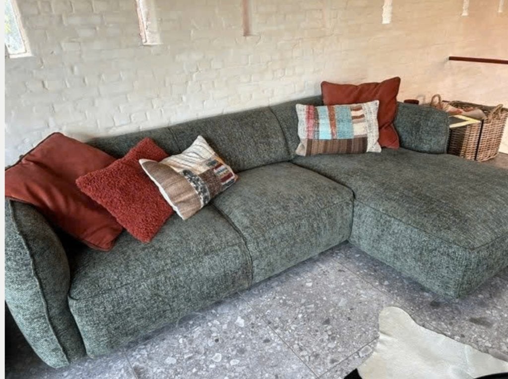 Nieuwste trend hoeksalon SIA Olijfgroen NIEUW!, 250 à 300 cm, Enlèvement, Tissus, Neuf