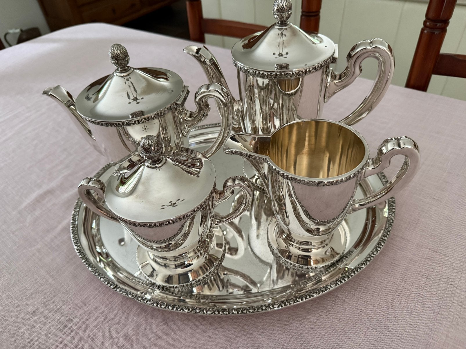 Verzilverd koffieset, Antiek en Kunst, Antiek | Servies compleet, Ophalen
