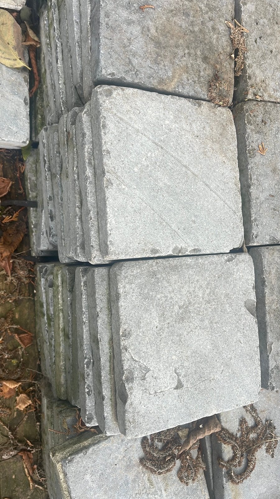 Belgische blauwe hardsteen tegel, Jardin & Terrasse, Pavé & Dalles, Enlèvement, Utilisé