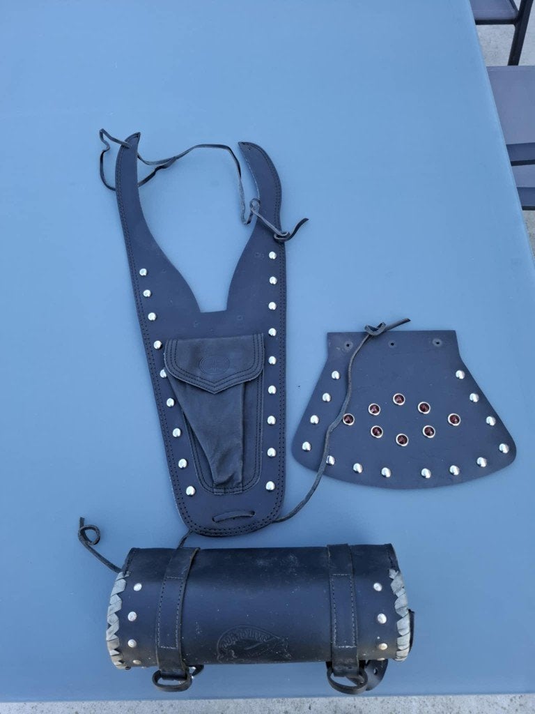 lederen accesoires moto custom, nooit gebruikt, Enlèvement ou Envoi