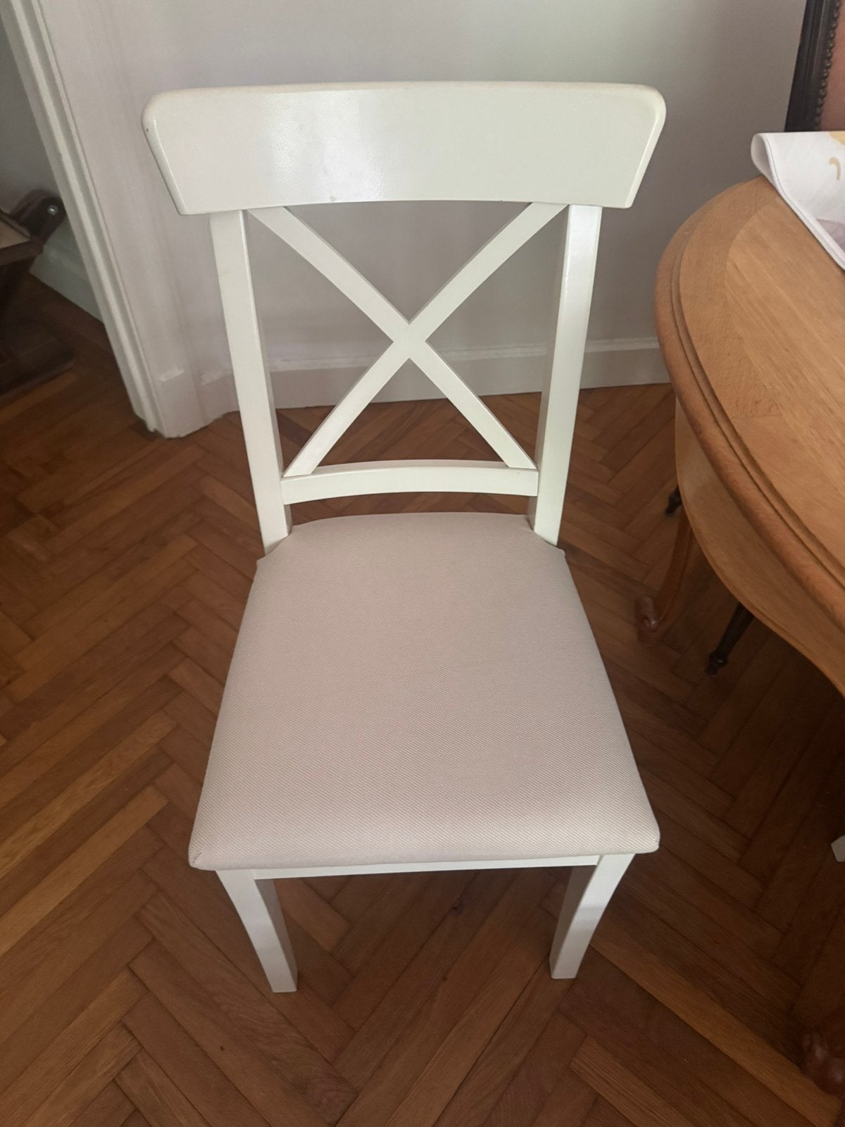 Chaise ikea, Huis en Inrichting, Ophalen, Hout, Wit, Zo goed als nieuw