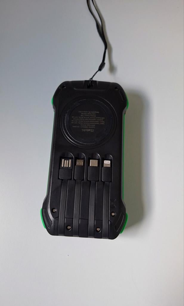 iSetchi 32800mAh powerbank 22.5W draadloos + kabels solar, Télécoms, Batteries externes, Enlèvement, Comme neuf, ISetchi
