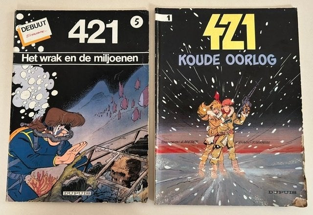 LOT 11x EERSTE DRUK STRIPS 421 IN MINDERE STAAT (ZIE FOTO's), Gelezen, Ophalen of Verzenden, Maltaite en Desberg, Meerdere stripboeken
