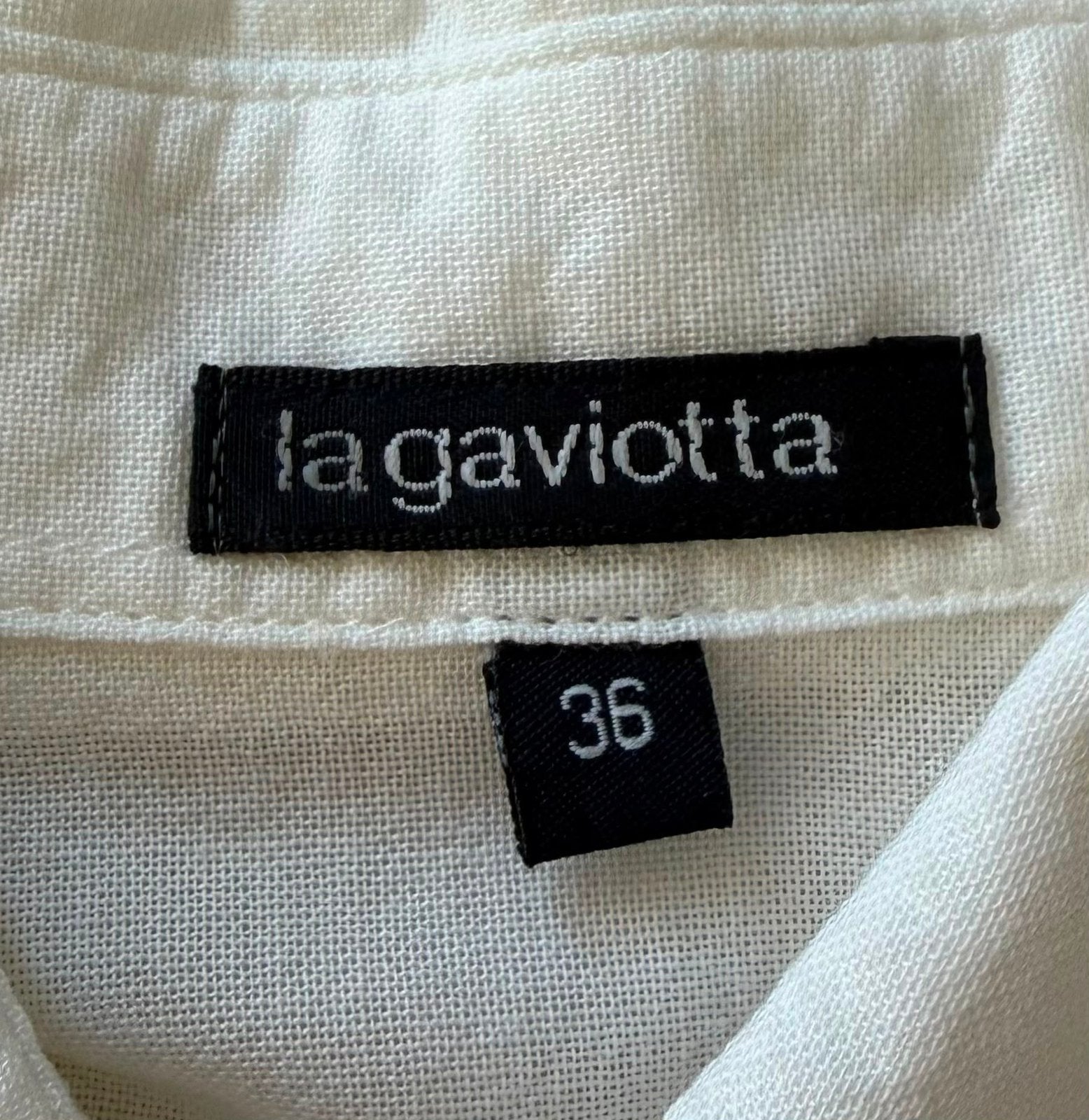 Witte linnen blouse La Gaviotta (maat 36)Blouse en lin blanc, Kleding | Dames, Ophalen of Verzenden, Zo goed als nieuw, Maat 36 (S)
