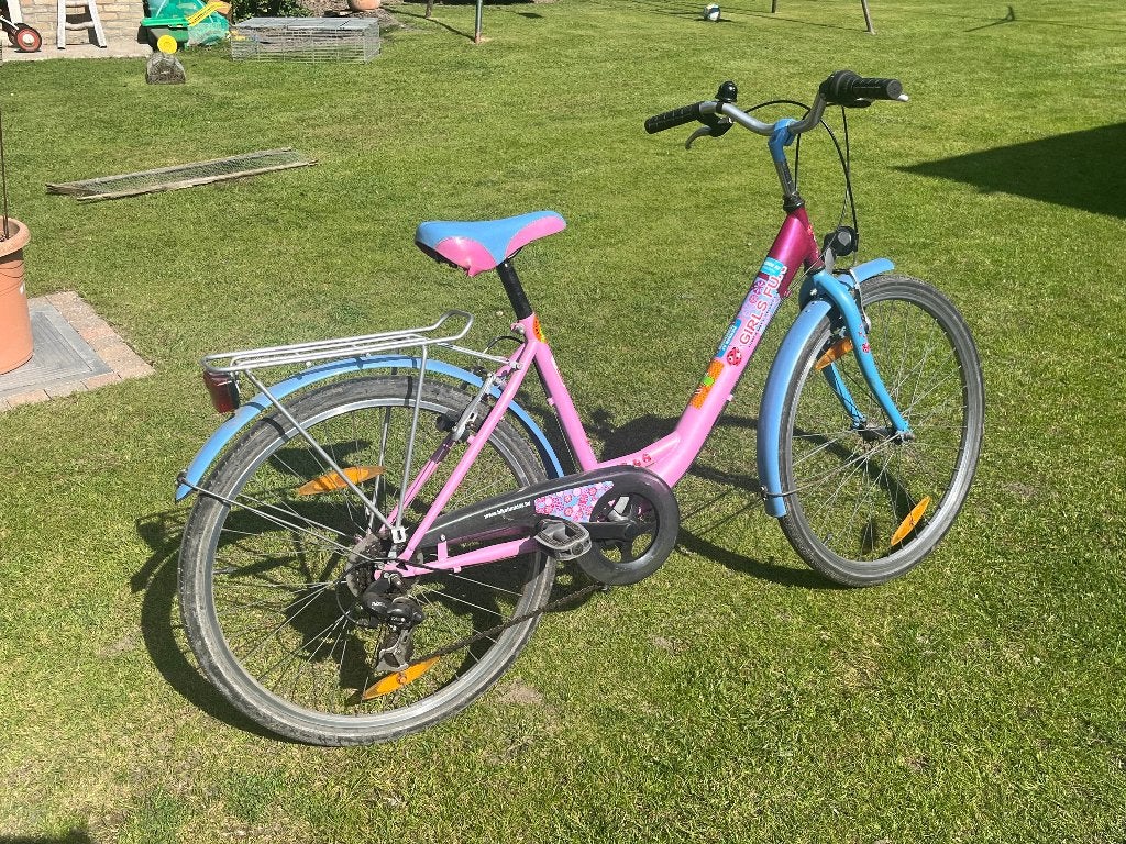 Roze-blauwe kinderfiets BFK, Ophalen, Gebruikt, 14 inch of minder, BikeFun Kids (BFK)