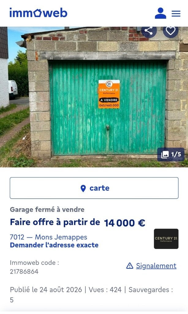 Garage a vendre, Immo, Province de Hainaut