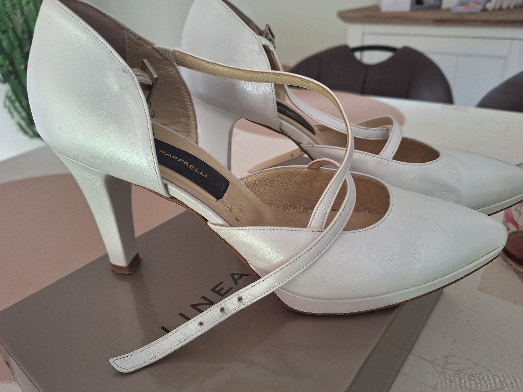 Chaussures de mariage Linea Raffaelli, Linea raffaelli, Enlèvement ou Envoi, Comme neuf, Blanc