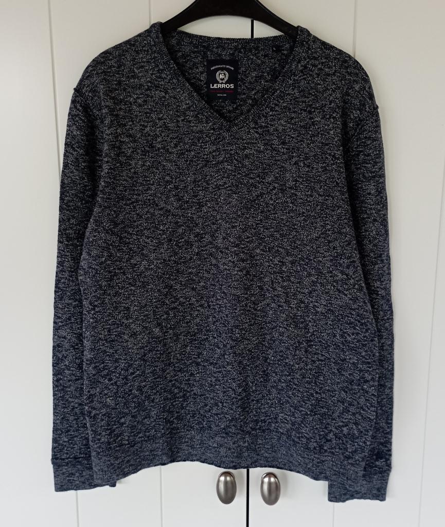 Lerros V-hals trui gemêleerd blauw - maat L, Maat 52/54 (L), Lerros, Blauw, Nieuw
