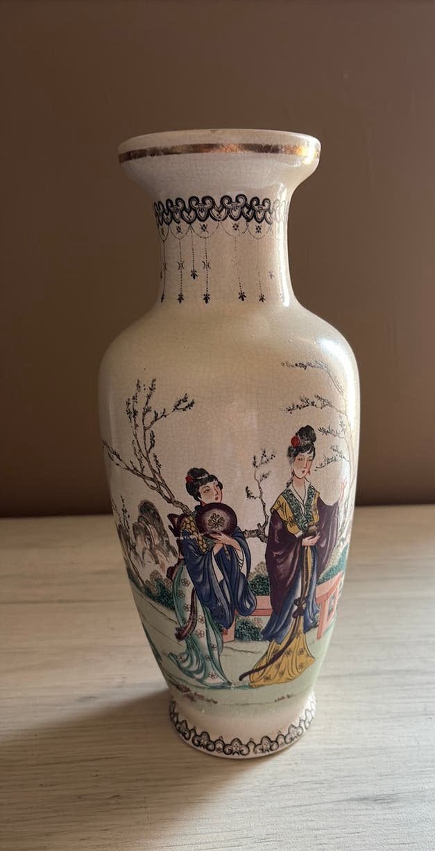 Chinese Export Vaas (Midden 20e Eeuw) - Qianlong Merk, Antiek en Kunst, Ophalen of Verzenden