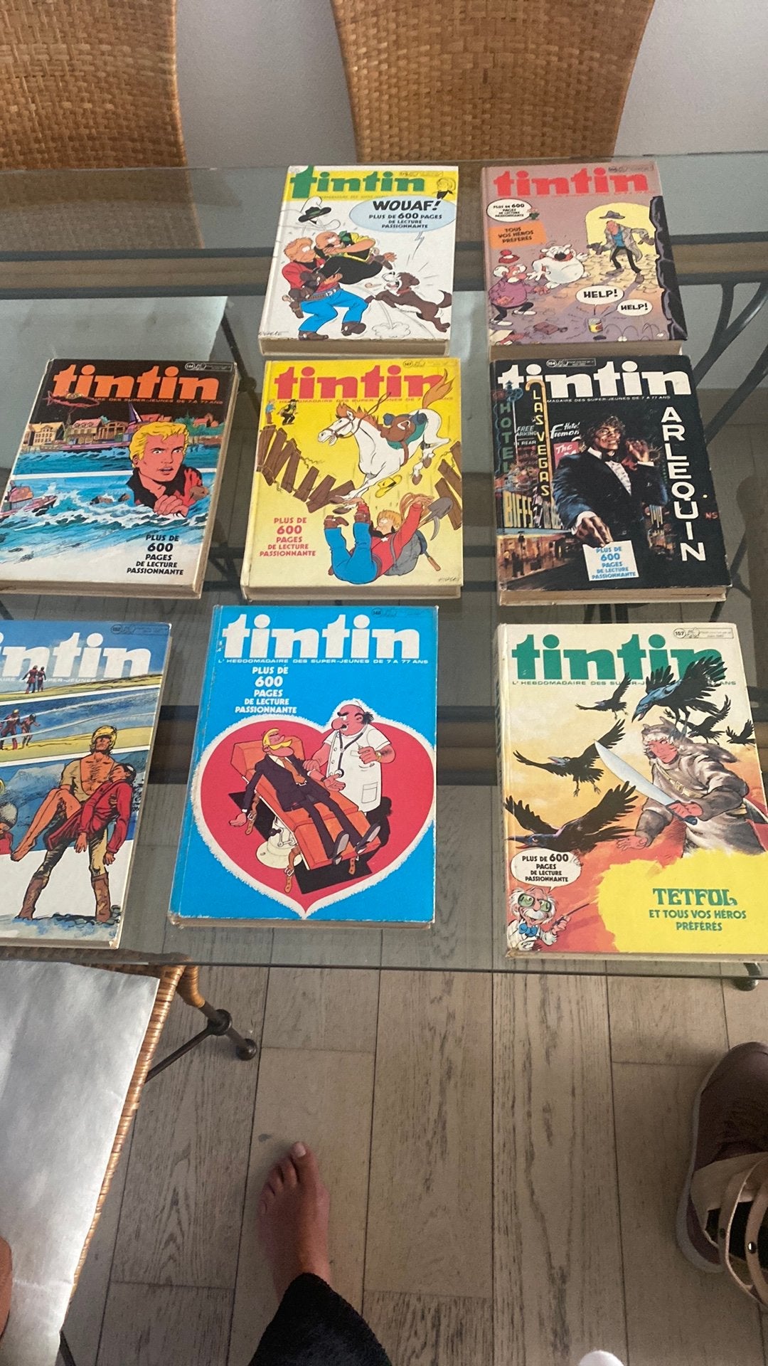 Lot de 8 Tintin hebdmadaire des super jeunes de 7 à 77 ans, Livres, Plusieurs BD, Enlèvement, Utilisé