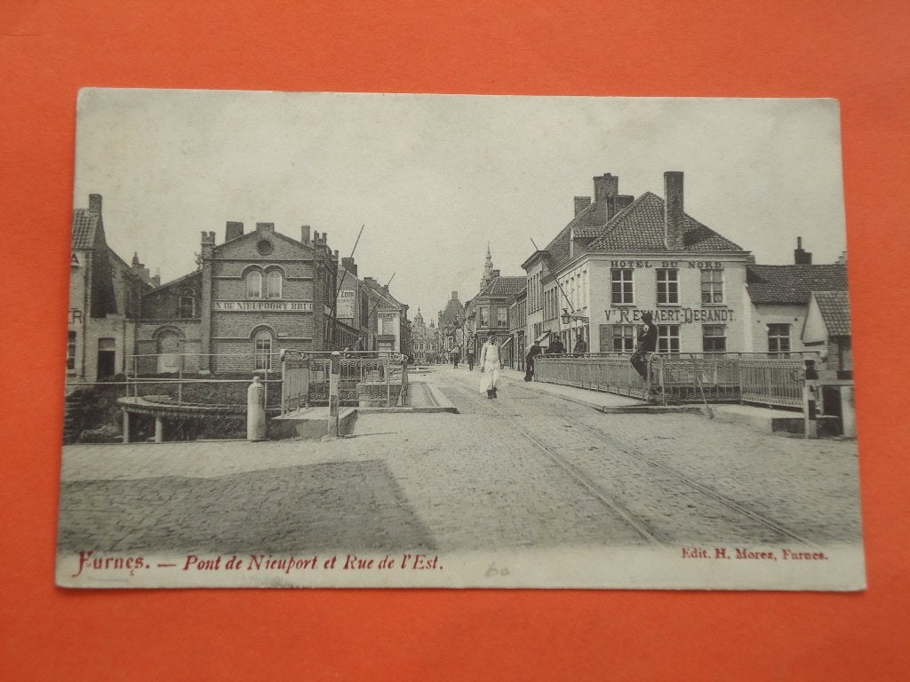 Veurne - Furnes Pont de Nieuport et rue de l' est, Verzamelen, Ophalen of Verzenden, Voor 1920, Ongelopen, West-Vlaanderen