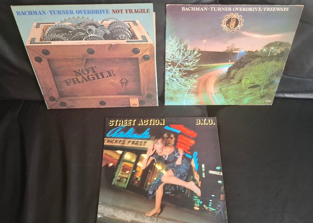 3 x Bachman Turner Overdrive LPs Hard Rock, CD & DVD, Vinyles | Rock, Hard rock, Enlèvement ou Envoi, Pressage original, Utilisé