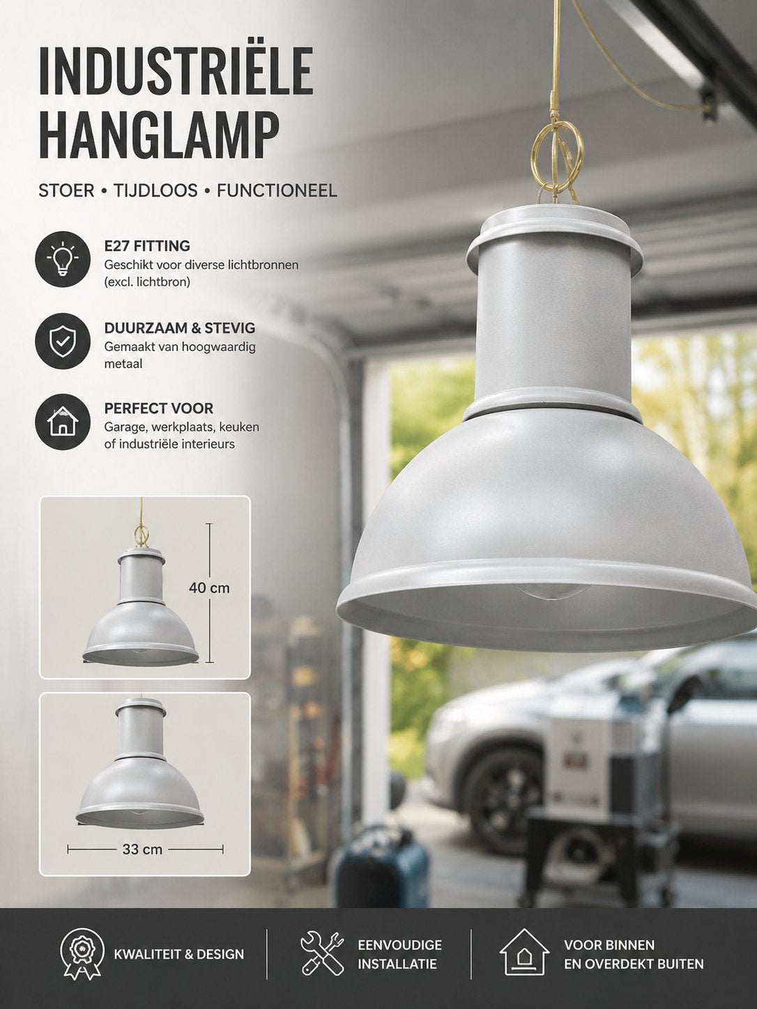 Industriële metalen hanglampen – 8 stuks beschikbaar, Huis en Inrichting, Lampen | Hanglampen, Ophalen, Gebruikt, Metaal, Minder dan 50 cm