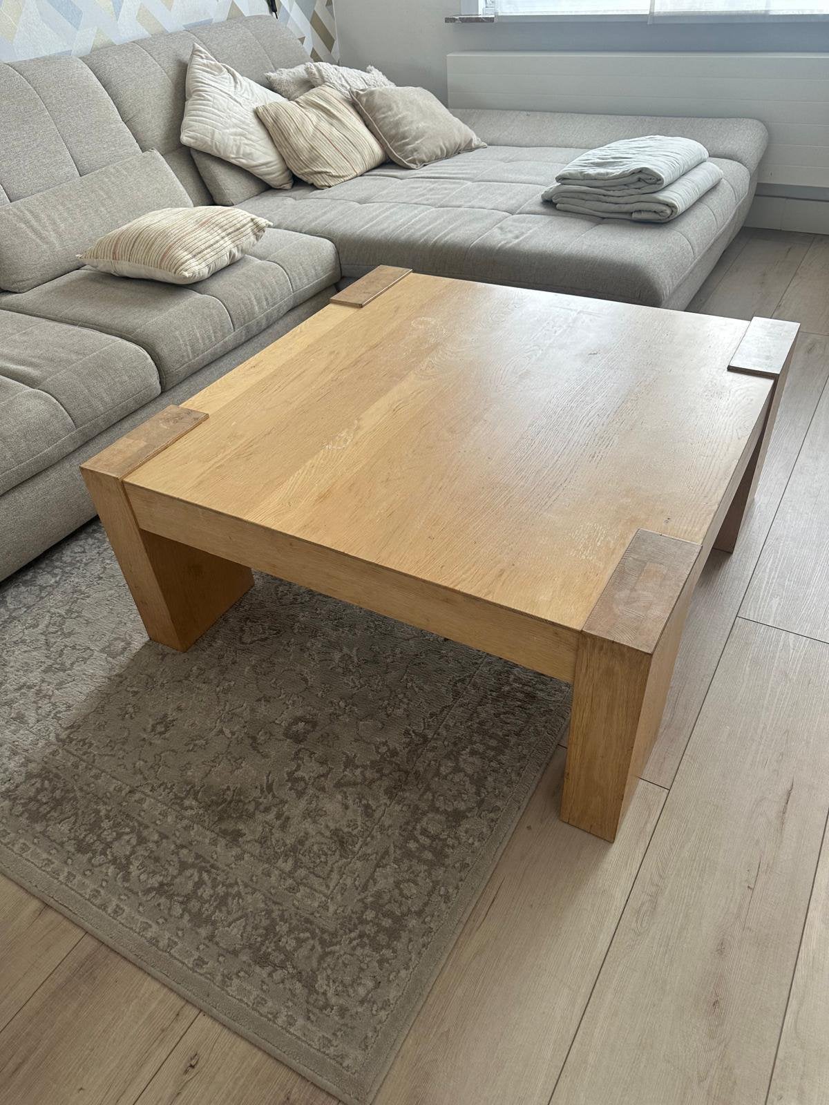 Eiken salontafel, Ophalen, Gebruikt, 100 tot 150 cm, 50 tot 75 cm