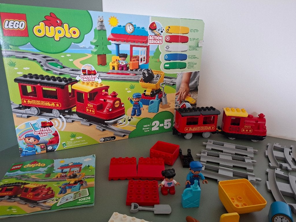 Duplo stoomtrein 10874, Kinderen en Baby's, Ophalen, Inclusief instructies, Zo goed als nieuw, Duplo