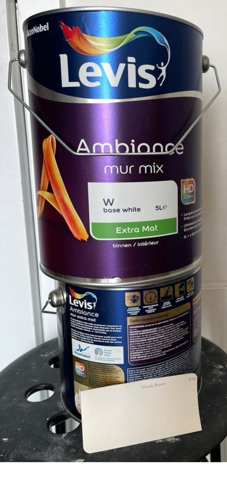 Muurverf Levis (shady brown 10) 7,5 l, Ophalen, 5 tot 10 liter, Beige, Nieuw