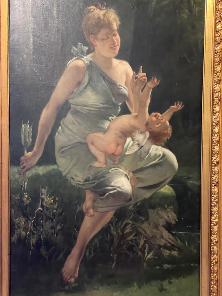 Emile Meyer 1891 Prachtig groot Schilderij, Antiek en Kunst, Ophalen
