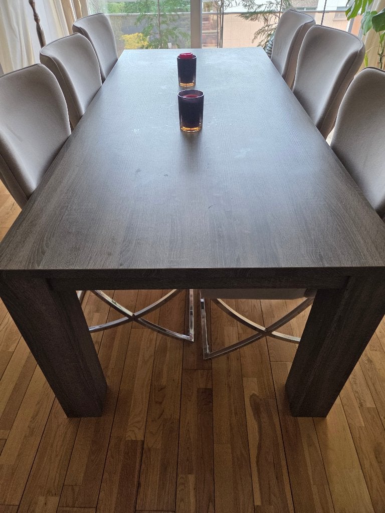 Eettafel en 6 stoelen, Ophalen, Overige materialen, Gebruikt, Vierkant