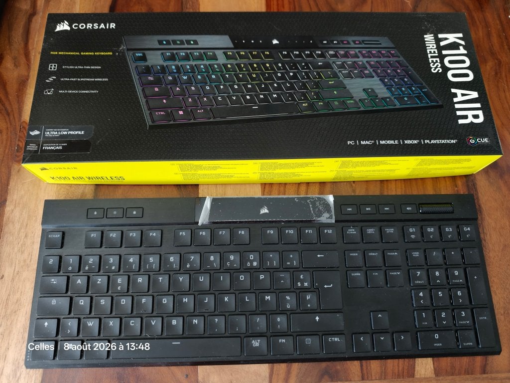 Clavier rétroéclairé Corsair K100 Air Wireless, Informatique & Logiciels, Pavé numérique, Enlèvement ou Envoi, Azerty, Comme neuf