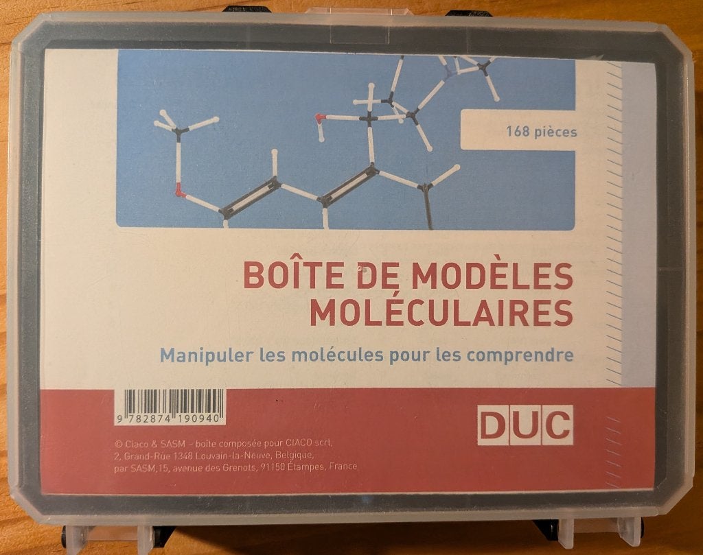 Kit modèles moléculaires (chimie) – 168 pièces, Livres, Enlèvement, Comme neuf, DUC / Ciaco, Sciences naturelles