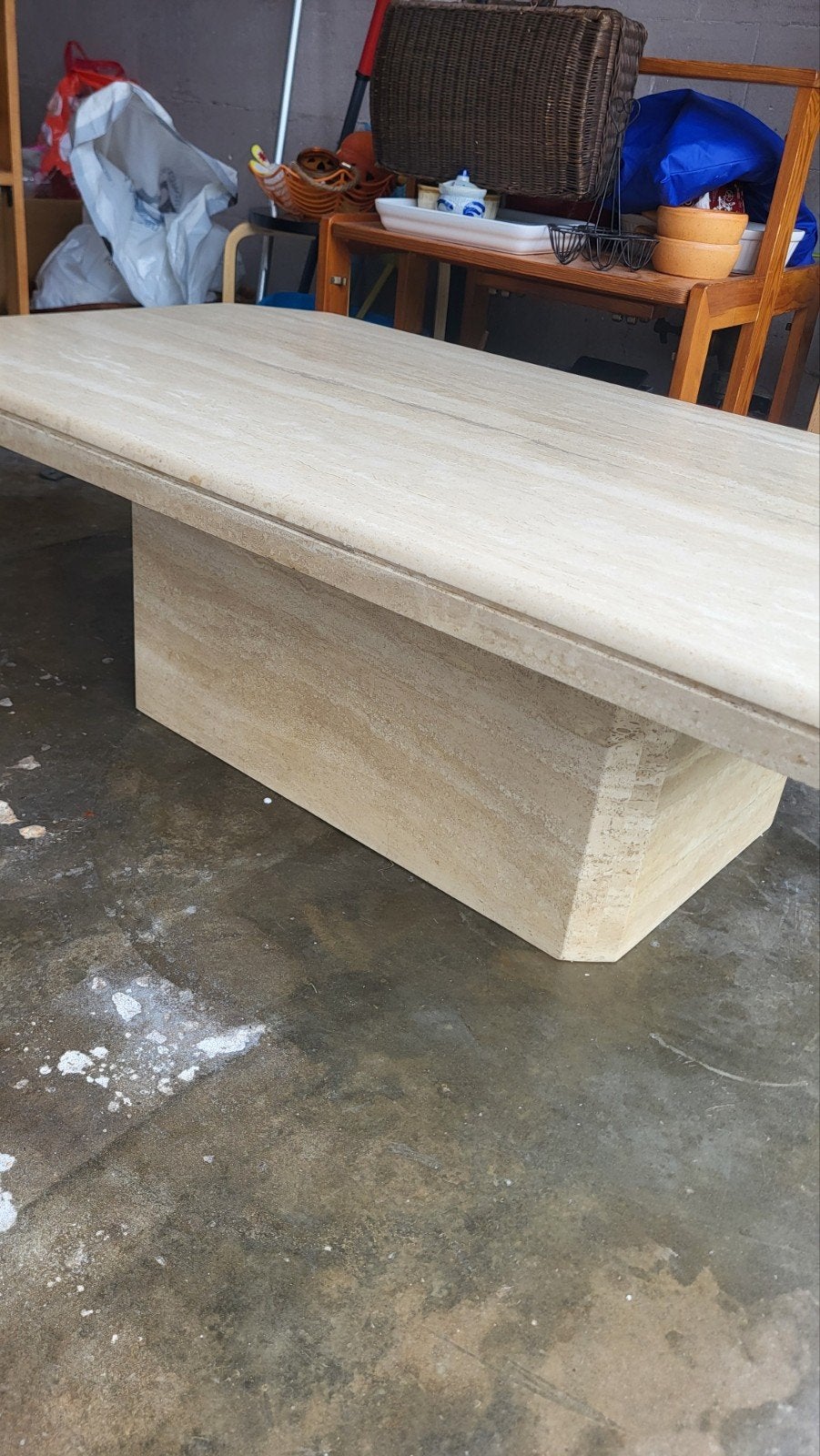 Travestin marmer salontafel, Huis en Inrichting, Tafels | Salontafels, Ophalen