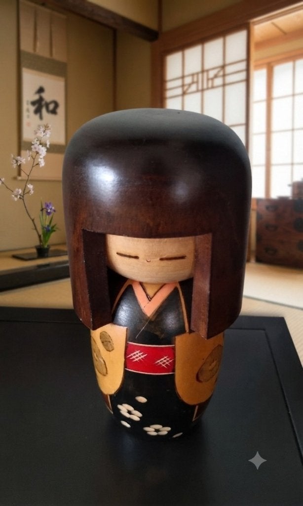 Rare grand Kokeshi d'Ozawa Shiun, Japon, Bois, 23 cm, Fait main