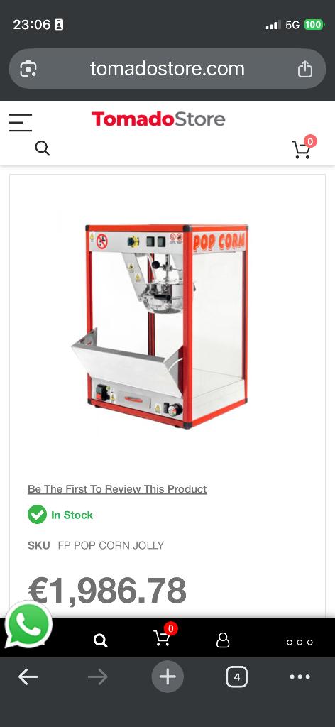 Popcornmachine, Enlèvement, Utilisé
