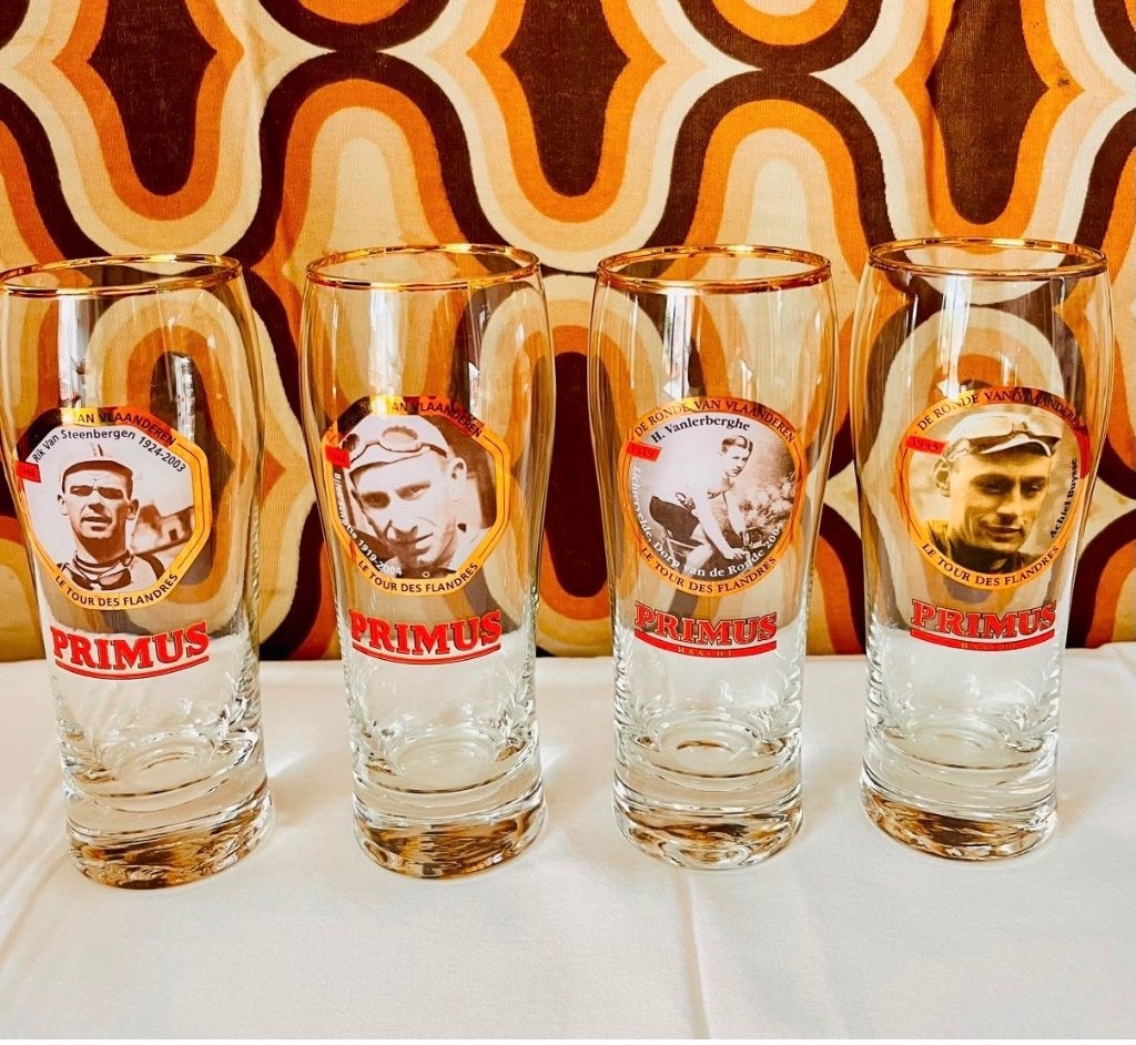 Oude Primus  bierglazen / ronde van Vlaanderen, Verzamelen, Ophalen, Zo goed als nieuw, Bierglas