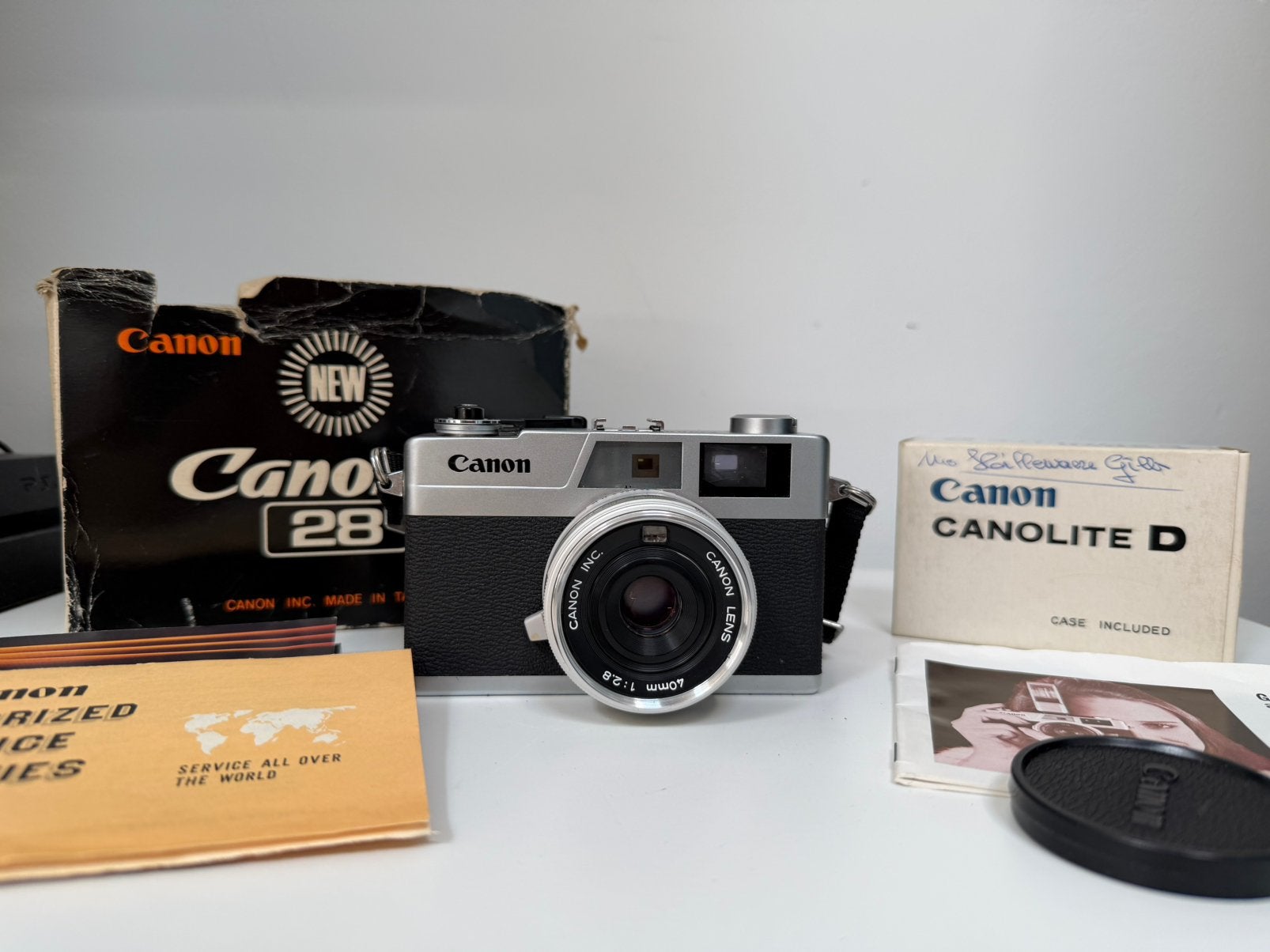 Canon Canonet 28 + Originele Doos & Canonlite D, Enlèvement ou Envoi, Utilisé, Reflex miroir, Canon