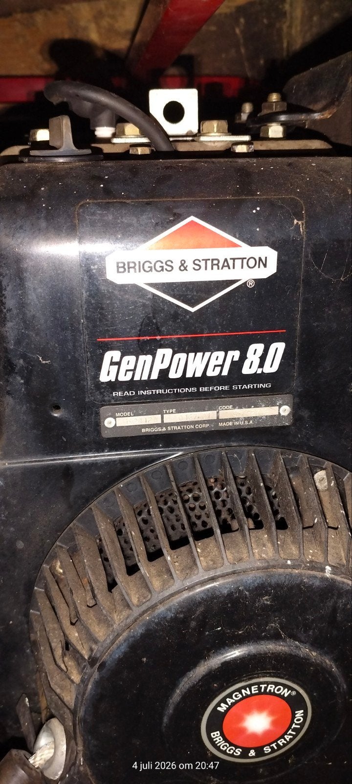 Generator benzine Brigs en Stratton, Doe-het-zelf en Bouw, Aggregaten, Ophalen, Benzine