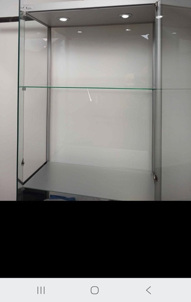 Vitrine Helioz led et fermeture clef, 25 à 50 cm, Avec porte(s), Verre, Comme neuf