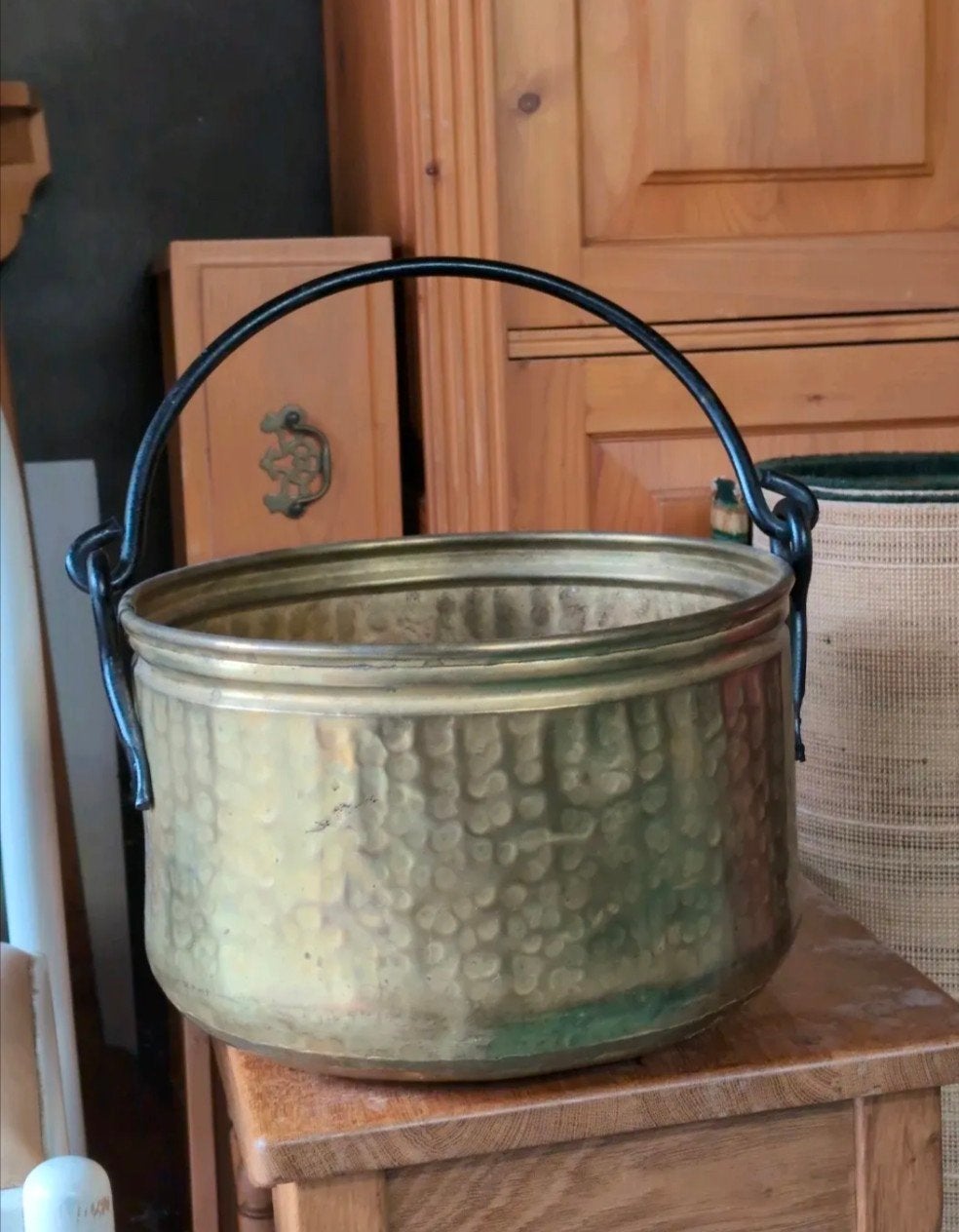 Koperen gehamerde pot , doorsnede 35cm, 50€, Ophalen, Koper