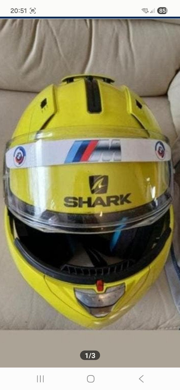 GELE MODULAIRE HELM SHARK MERKPRIJS 90 EUR, Motoren, Ophalen, L, Shark