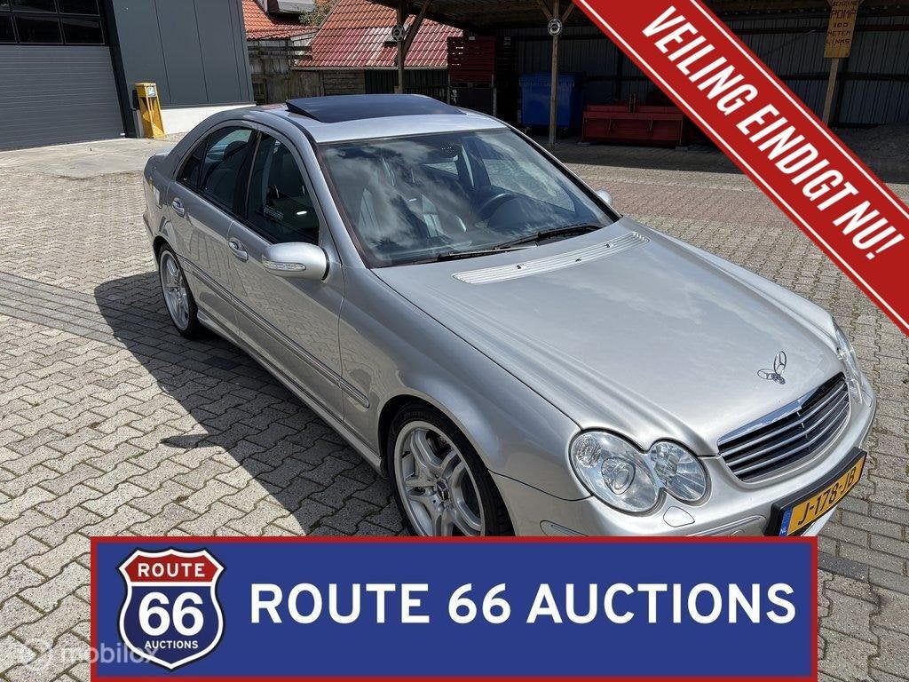 Mercedes-Benz C 55 AMG | 2006 | Route 66 Auctions, Auto's, Gebruikt, Zwart, Bedrijf, Handgeschakeld