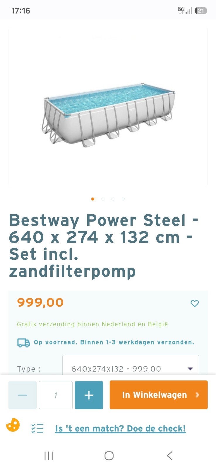 Bestway power steel zwembad, 200 tot 300 cm, Zo goed als nieuw, Rechthoekig, Ophalen