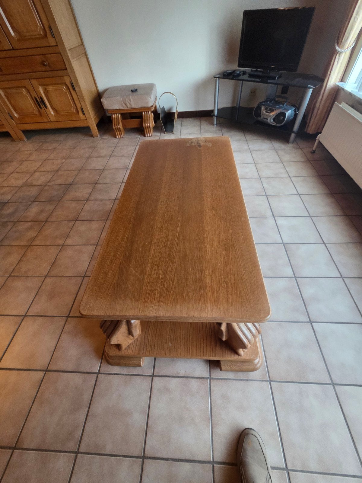 Eiken salontafel, Ophalen, Gebruikt, Rechthoekig, Eikenhout