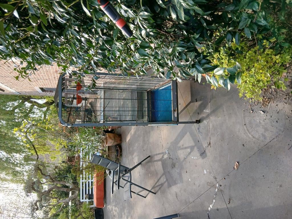 Grote gebruikte vogelkooi, veel roest.maar praktisch., Dieren en Toebehoren, Ophalen