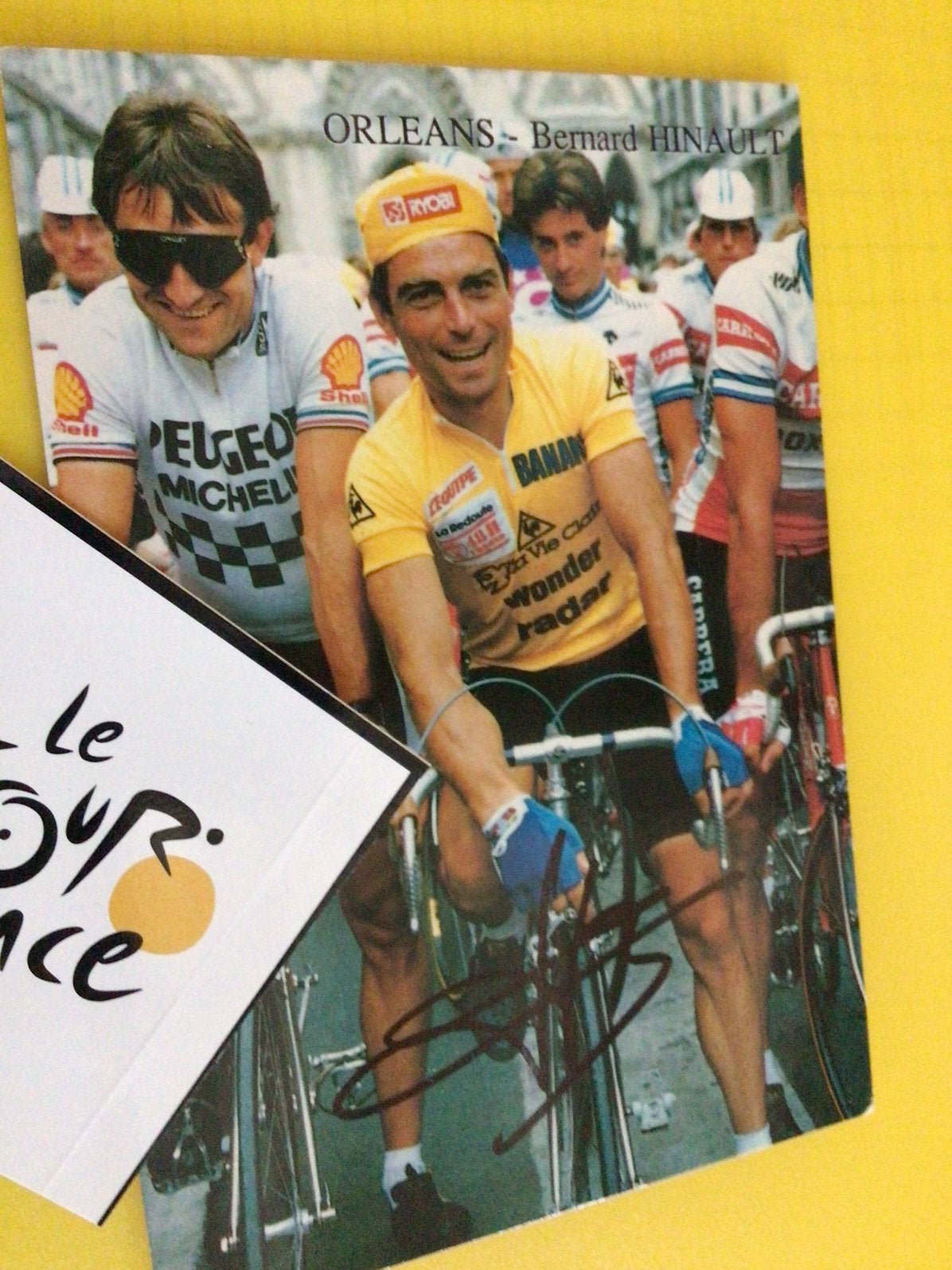 Wielerkaart tour de france bernard hinault signe, Verzenden