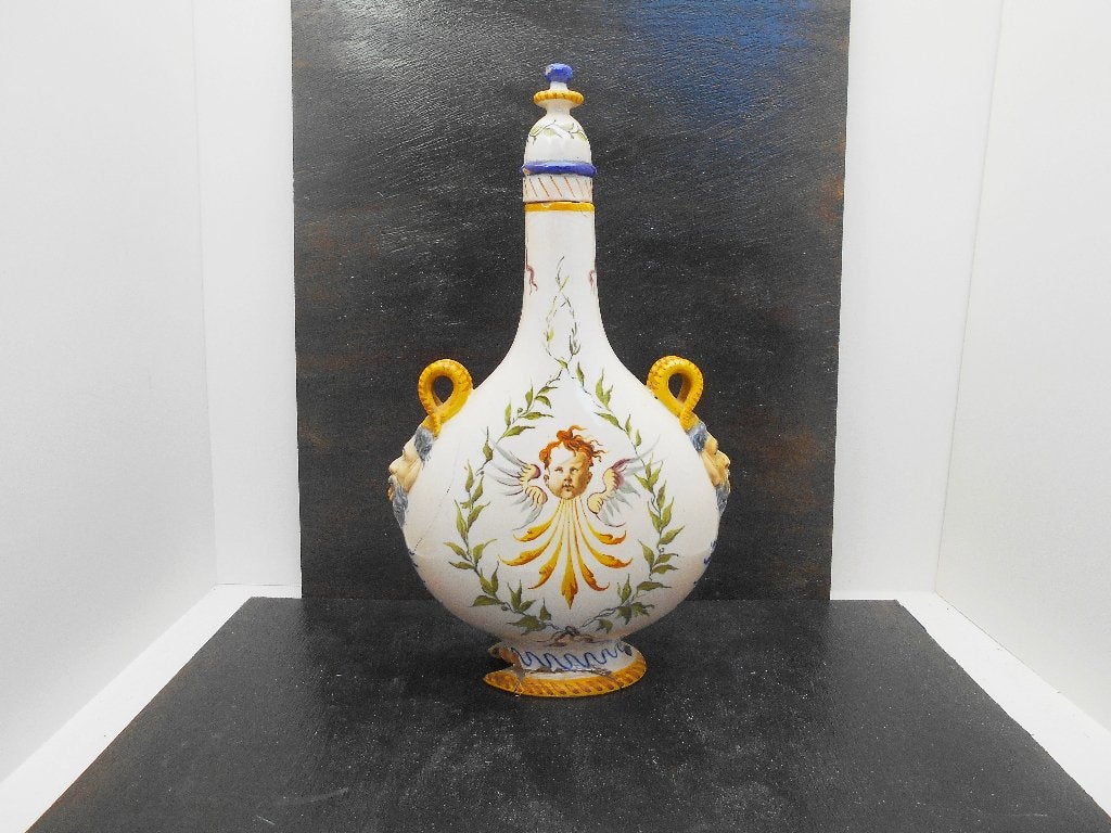 ancienne gourde de pelerin majolique italienne Ginori 19 s, Antiek en Kunst, Ophalen of Verzenden