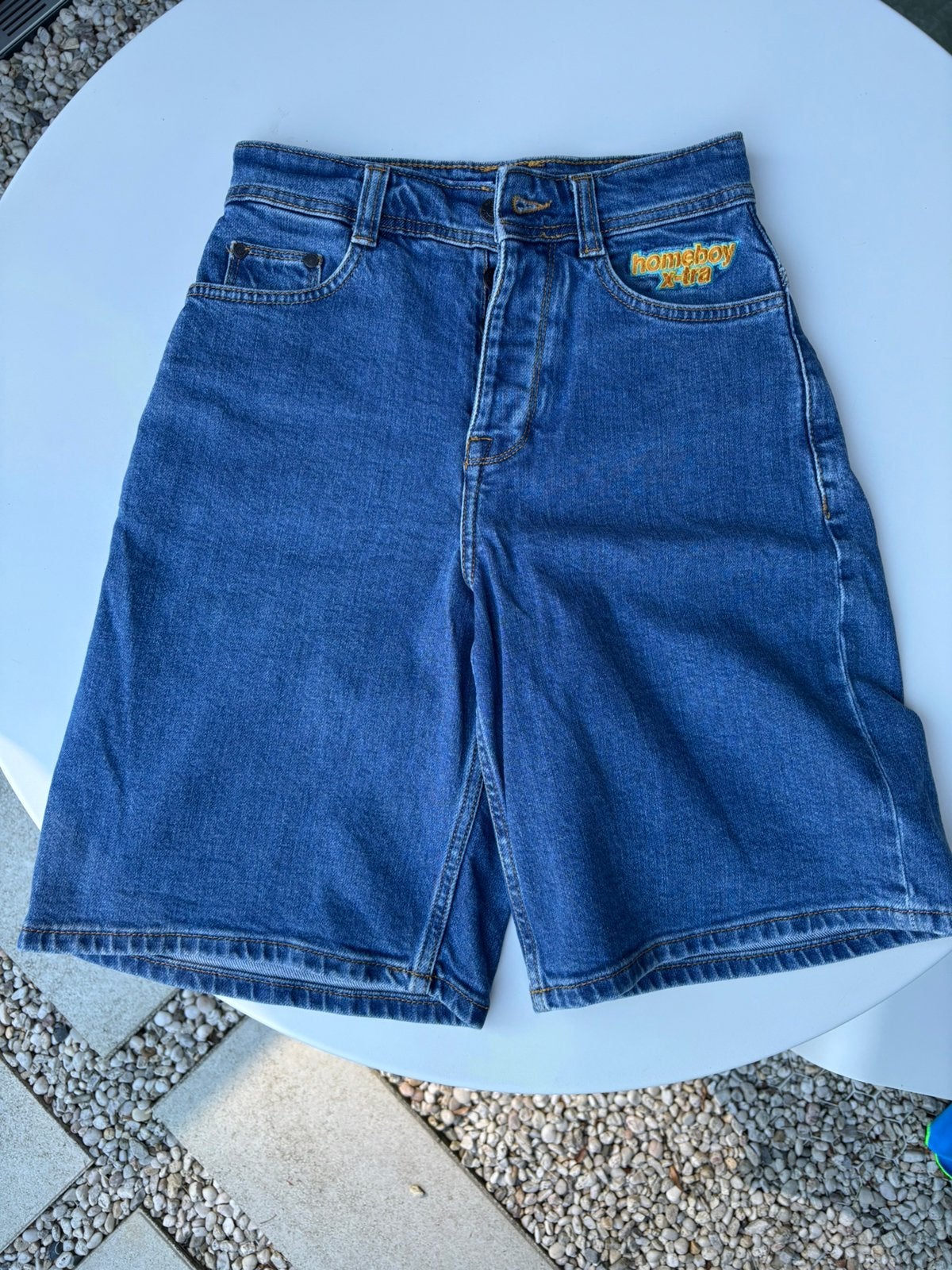 X-tra monster denim short Home Boy, Kinderen en Baby's, Kinderkleding | Maat 158, Ophalen, Zo goed als nieuw, Jongen of Meisje