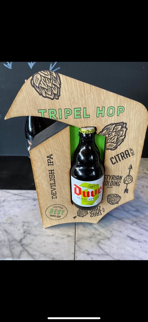 Duvel triple hop houten D, Verzamelen, Verzenden, Nieuw, Reclamebord, Plaat of Schild, Duvel