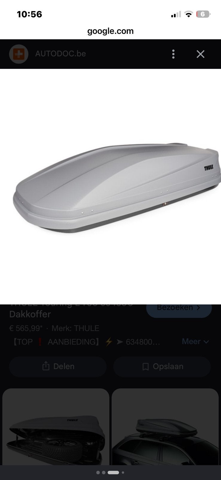 TE HUUR : dakkoffer Thule 420 l + dakdragers, Autos : Divers, Coffres de toit, Enlèvement, Comme neuf